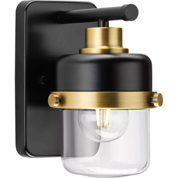 Progress Lighting Beckner 1-Light Bath Vanity Light - 120V - Matte Black