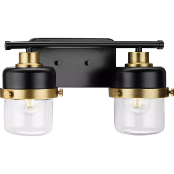 Progress Lighting Beckner 2-Light Bath Vanity Light - 120V - Matte Black
