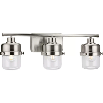 Progress Lighting Beckner 3-Light Bath Vanity Light - 120V - Brushed Nickel