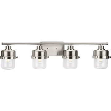 Progress Lighting Beckner 4-Light Bath Vanity Light - 120V - Brushed Nickel