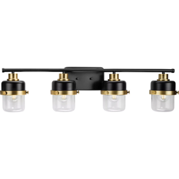 Progress Lighting Beckner 4-Light Bath Vanity Light - 120V - Matte Black
