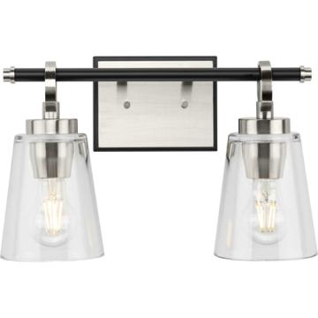 Progress Lighting Cassell 2-Light Bath Vanity Light - 120V - Brushed Nickel