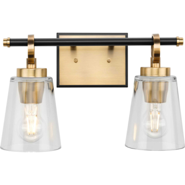 Progress Lighting Cassell 2-Light Bath Vanity Light - 120V - Vintage Brass