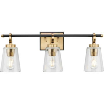 Progress Lighting Cassell 3-Light Bath Vanity Light - 120V - Vintage Brass
