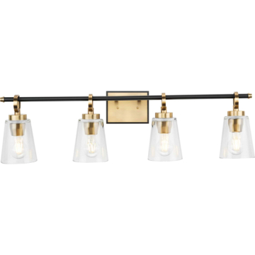 Progress Lighting Cassell 4-Light Bath Vanity Light - 120V - Vintage Brass
