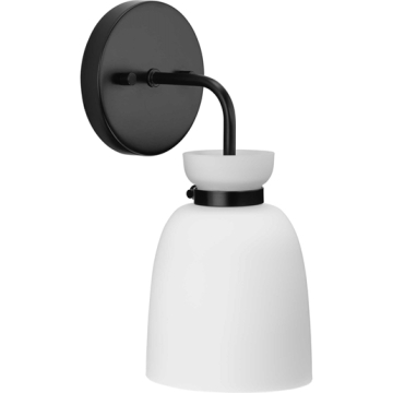 Progress Lighting Lexie 1-Light Bath Vanity Sconce - 120V - Matte Black