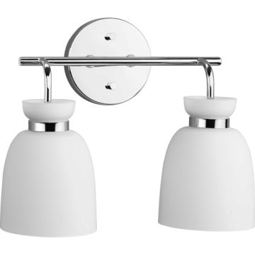 Progress Lighting Lexie 2-Light Bath Vanity Light - 120V - Polished Chrome