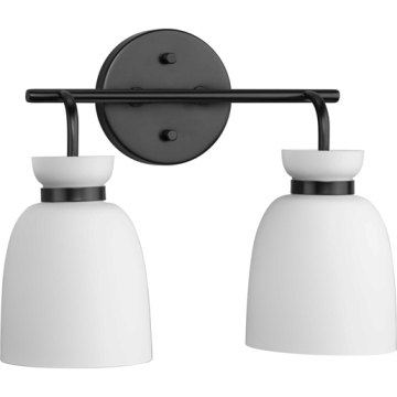 Progress Lighting Lexie 2-Light Bath Vanity Light - 120V - Matte Black