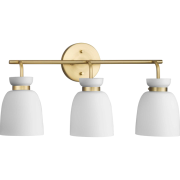 Progress Lighting Lexie 3-Light Bath Vanity Light - 120V - Brushed Gold