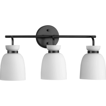 Progress Lighting Lexie 3-Light Bath Vanity Light - 120V - Matte Black