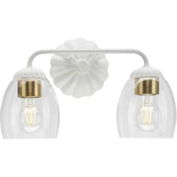 Progress Lighting Quillan 2-Light Bath Vanity Light - 120V - White Plaster
