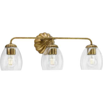 Progress Lighting Quillan 3-Light Bath Vanity Light - 120V - Gold Ombre