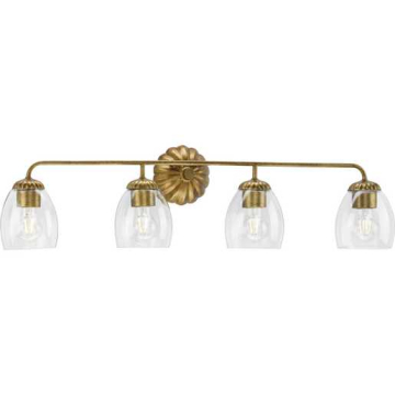 Progress Lighting Quillan 4-Light Bath Vanity Light - 120V - Gold Ombre