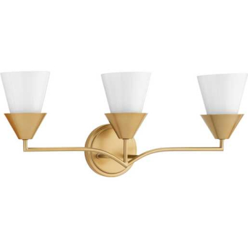 Progress Lighting Pinellas 3-Light Contemporary Bath Vanity Light - 120V - Soft Gold