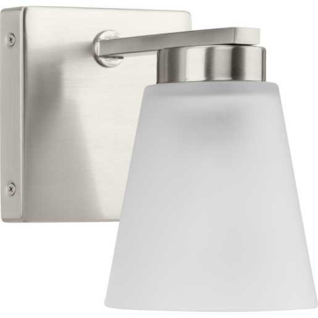 Progress Lighting Tanner 1-Light Transitional Bath Vanity Sconce - 120V - Brushed Nickel