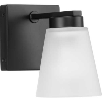 Progress Lighting Tanner 1-Light Transitional Bath Vanity Sconce - 120V - Matte Black