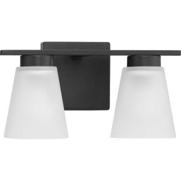 Progress Lighting Tanner 2-Light Transitional Bath Vanity Light - 120V - Matte Black