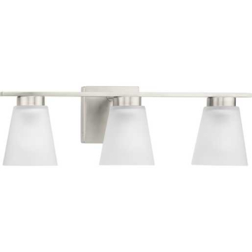 Progress Lighting Tanner 3-Light Transitional Bath Vanity Light - 120V - Brushed Nickel