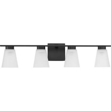 Progress Lighting Tanner 4-Light Transitional Bath Vanity Light - 120V - Matte Black
