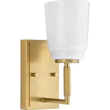 Progress Lighting Spenser 1-Light Industrial Bath Vanity Sconce - 120V - Brushed Gold