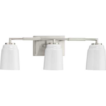 Progress Lighting Spenser 3-Light Industrial Bath Vanity Light - 120V - Brushed Nickel