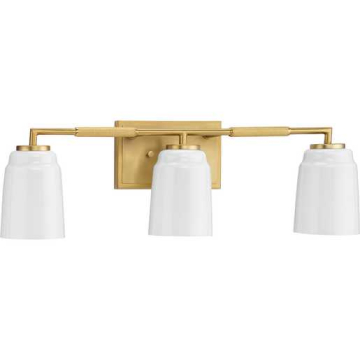 Progress Lighting Spenser 3-Light Industrial Bath Vanity Light - 120V - Brushed Gold