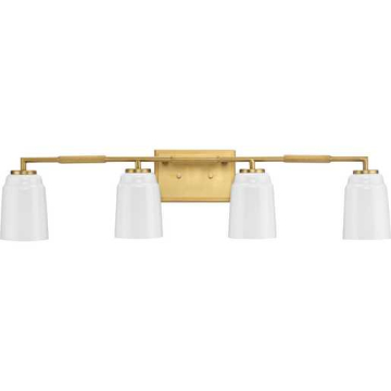 Progress Lighting Spenser 4-Light Industrial Bath Vanity Light - 120V - Brushed Gold