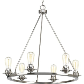 Progress Lighting Debut 28" 6-Light Chandelier - 120V - Brushed Nickel