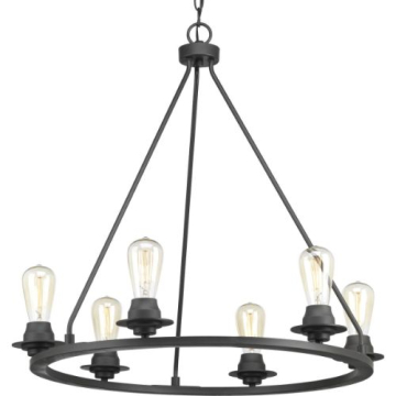 Progress Lighting Debut 28" 6-Light Chandelier - 120V - Graphite