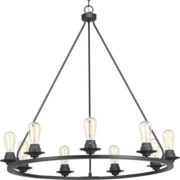 Progress Lighting Debut 36" 9-Light Chandelier - 120V - Graphite