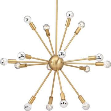 Progress Lighting Ion 24" 16-Light Chandelier - 120V - Brushed Bronze
