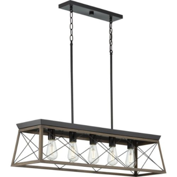 Progress Lighting Briarwood 5-Light Linear Island Chandelier - 120V - Antique Bronze