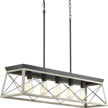 Progress Lighting Briarwood 5-Light Linear Island Chandelier - 120V - Graphite