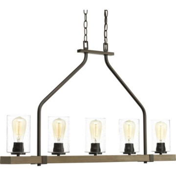 Progress Lighting Barnes Mill 5-Light Linear Island Chandelier - 120V - Antique Bronze
