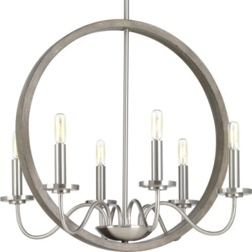 Progress Lighting Fontayne 6-Light Chandelier - 120V - Brushed Nickel