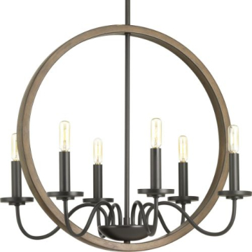 Progress Lighting Fontayne 6-Light Chandelier - 120V - Antique Bronze