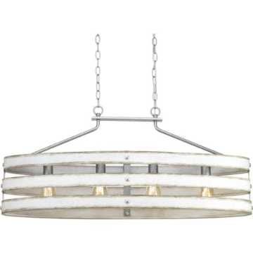 Progress Lighting Gulliver 4-Light Linear Island Chandelier - 120V - Galvanized Finish