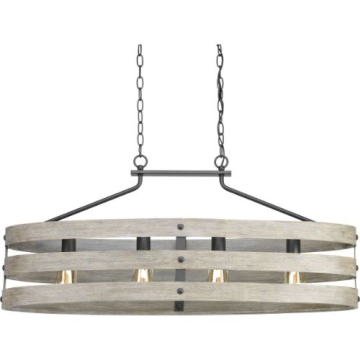 Progress Lighting Gulliver 4-Light Linear Island Chandelier - 120V - Graphite