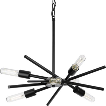 Progress Lighting Astra 23" 6-Light Chandelier - 120V - Matte Black