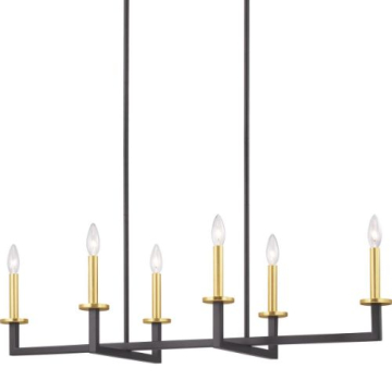 Progress Lighting Blakely 6-Light Linear Island Chandelier - 120V - Graphite