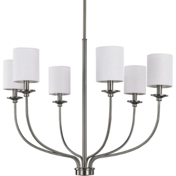 Progress Lighting Bonita 6-Light Chandelier - 120V - Brushed Nickel