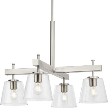 Progress Lighting Saffert 4-Light Chandelier - 120V - Brushed Nickel
