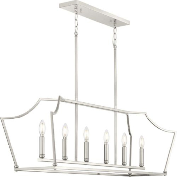 Progress Lighting Parkhurst 6-Light Linear Island Chandelier - 120V - Brushed Nickel