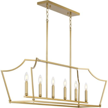 Progress Lighting Parkhurst 6-Light Linear Island Chandelier - 120V - Brushed Bronze