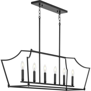Progress Lighting Parkhurst 6-Light Linear Island Chandelier - 120V - Matte Black