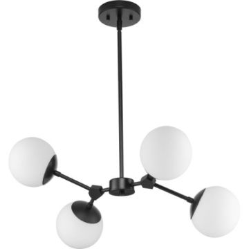 Progress Lighting Haas 4-Light Chandelier - 120V - Matte Black