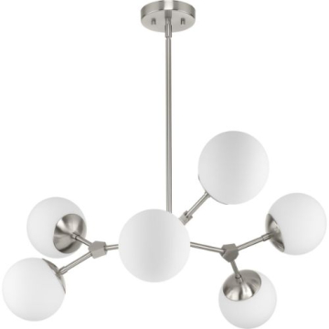 Progress Lighting Haas 6-Light Chandelier - 120V - Brushed Nickel