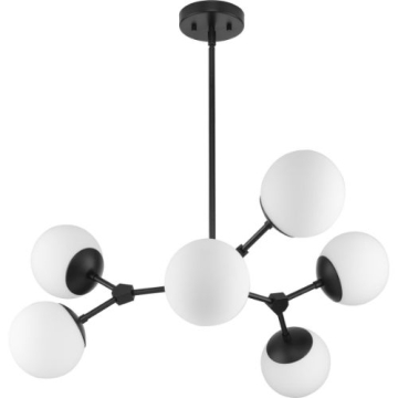 Progress Lighting Haas 6-Light Chandelier - 120V - Matte Black