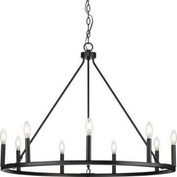 Progress Lighting Gilliam 9-Light Chandelier - 120V - Matte Black