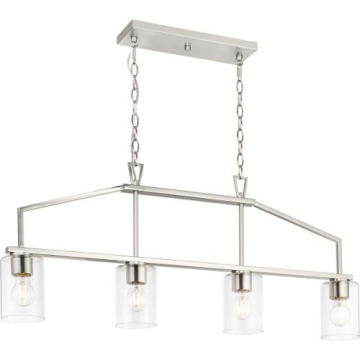 Progress Lighting Goodwin 4-Light Linear Island Chandelier - 120V - Brushed Nickel